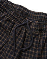Loose Shorts, Brown Seersucker Plaid