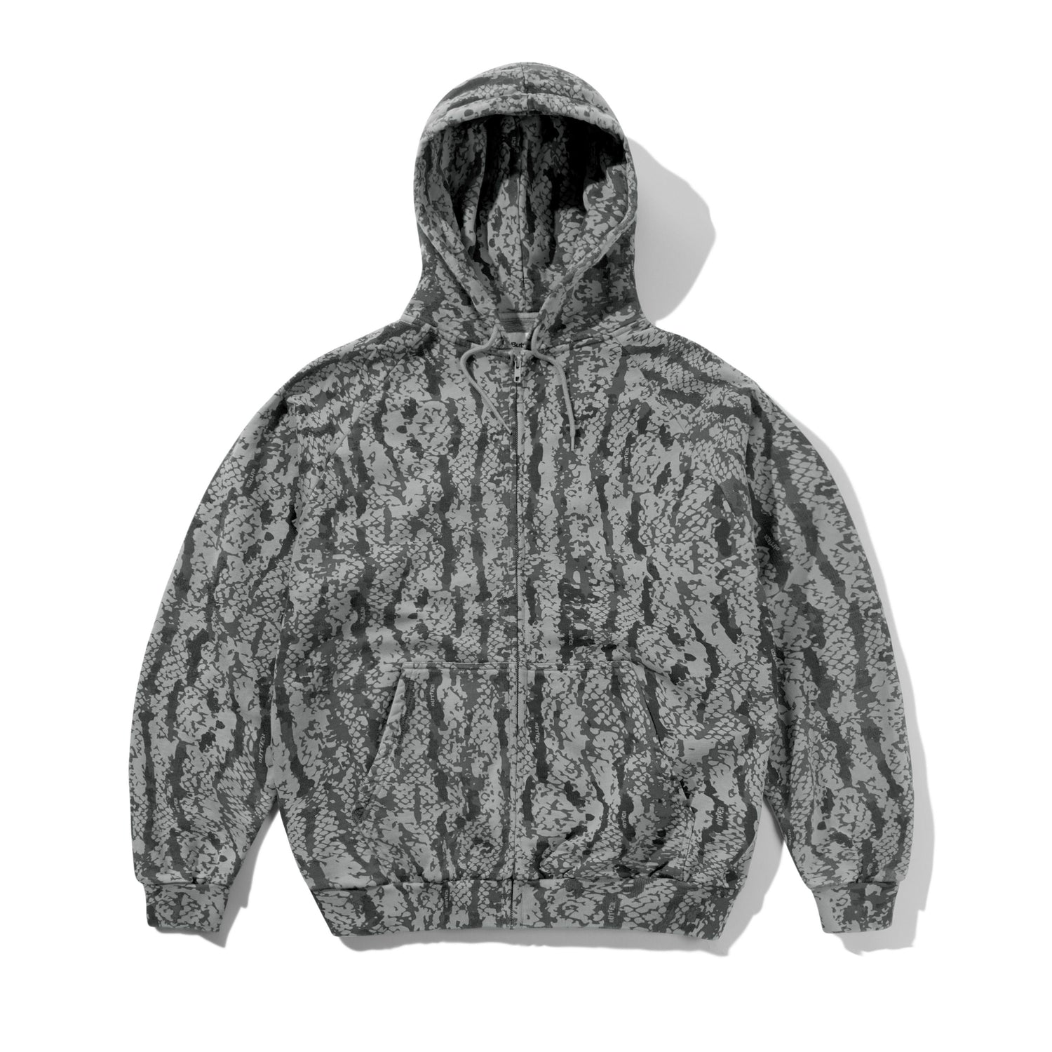Lowland Camo Zip-Thru Hood, Washed Black
