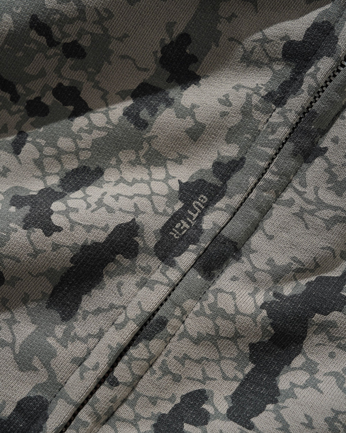Lowland Camo Zip-Thru Hood, Washed Black