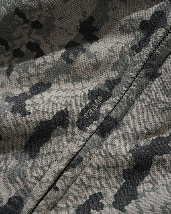 Butter Goods Lowland Camo Zip-Thru Hood, Washed Black