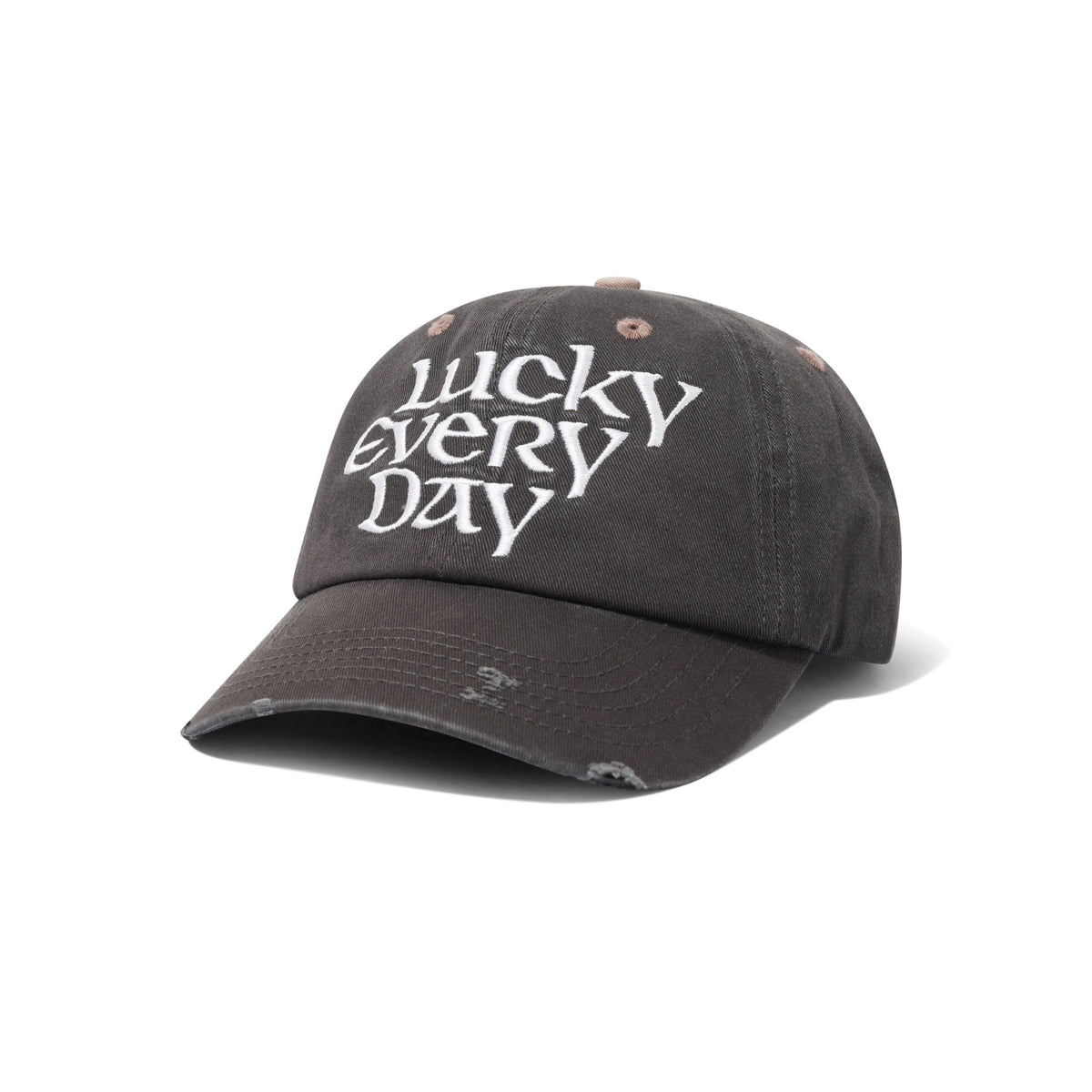Lucky Every Day 6 Panel Cap, Washed Charcoal
