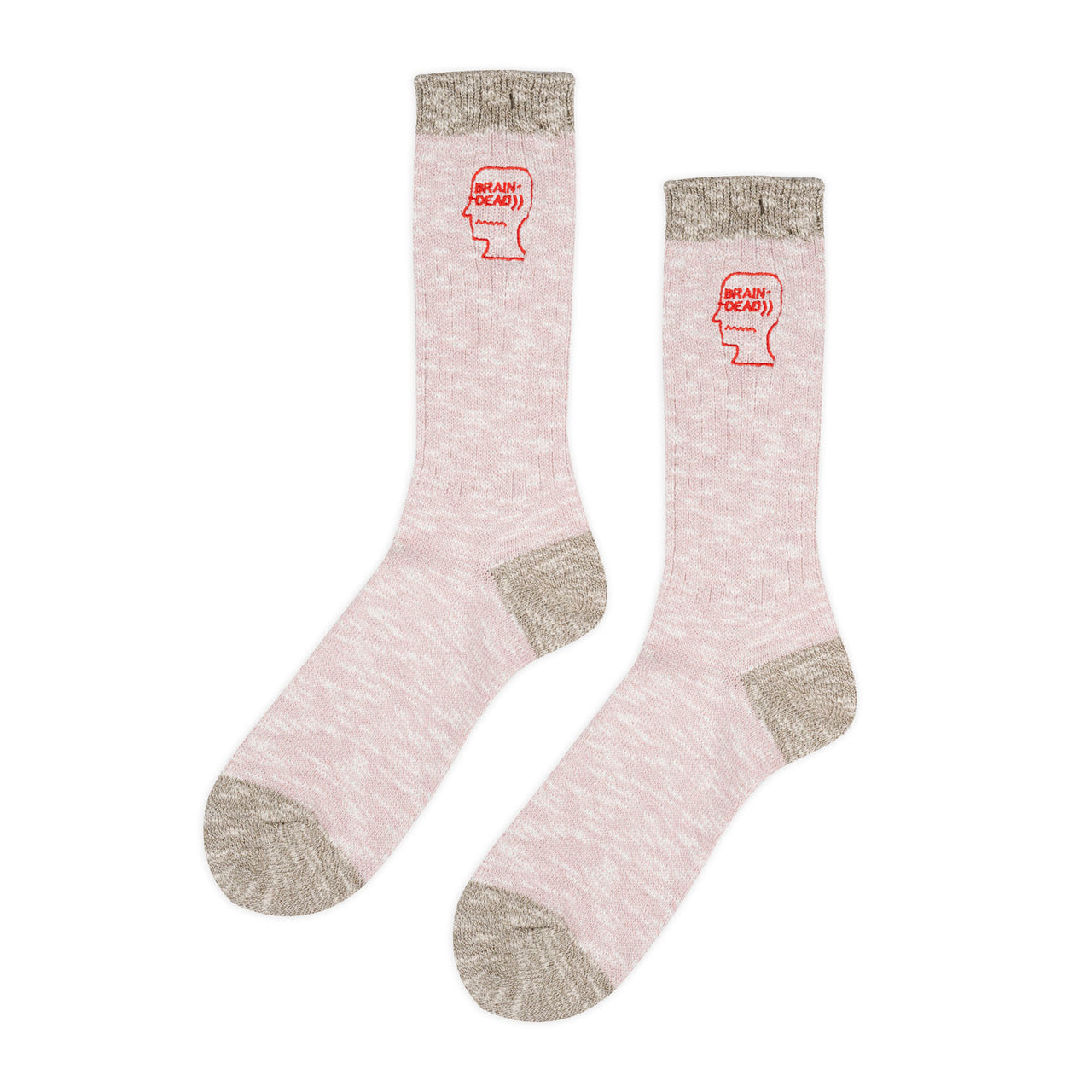 Marled Logohead Socks, Pink