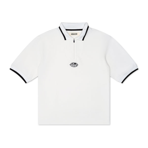 Metalwood World Class Zip Polo, White