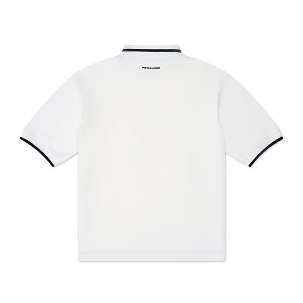 Metalwood World Class Zip Polo, White