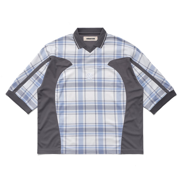 Metalwood Paneled 3/4 Sleeve Polo, Ice