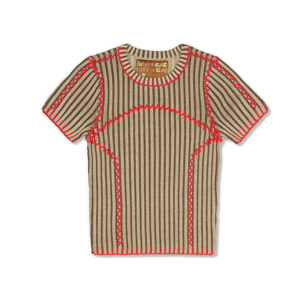 Brain Dead Womens Mariel Sport Knit Top, Sand