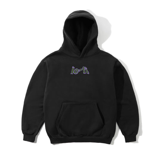 Melt Logo Pullover Hood, Black