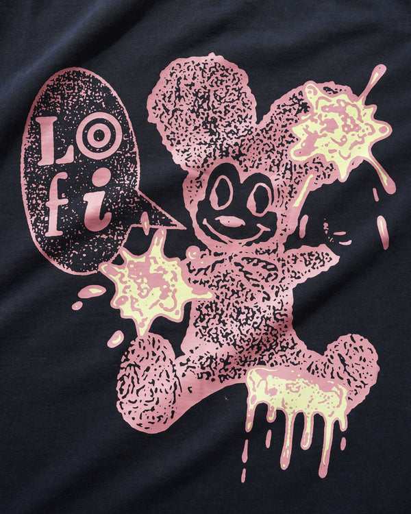 Lo-Fi Messy Tee, Washed Navy