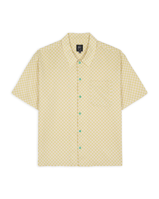Micro Check S/S Snap Shirt, Key Lime