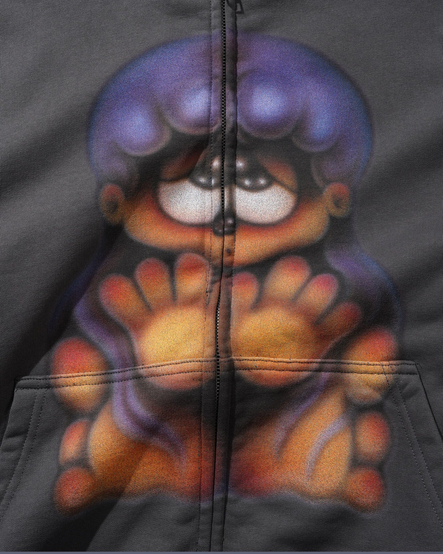 Mim Zip-Thru Hood, Charcoal