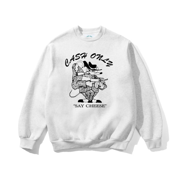 Cash Only Mobster Crewneck, Ash