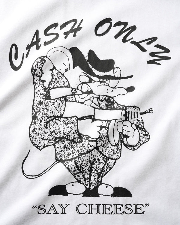 Cash Only Mobster Tee, White