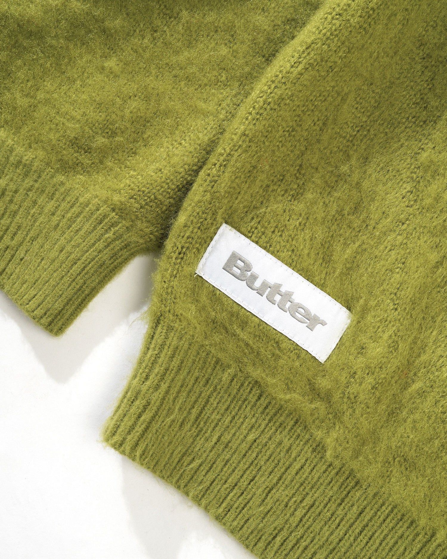 Mohair Button Up Knitted Shirt, Moss