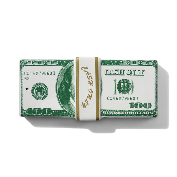 Cash Only Money Stack Incense Holder, Green