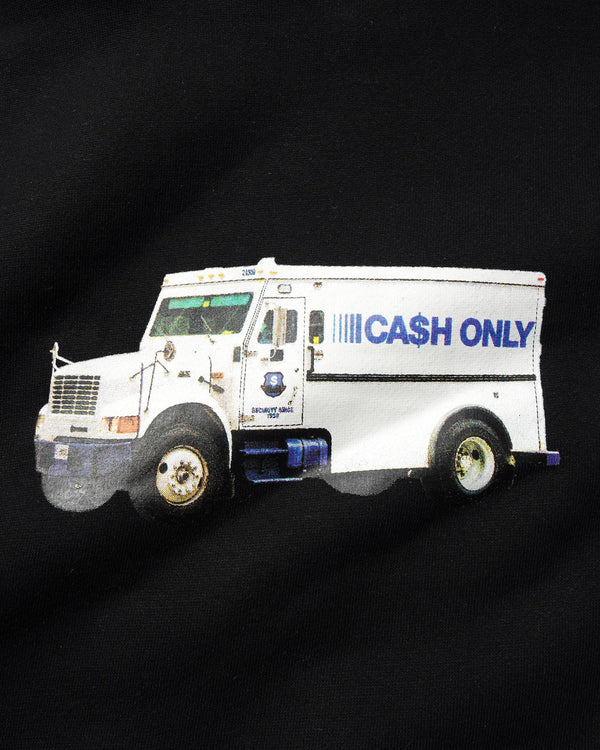 Cash Only Money Truck Pullover Hood, Black