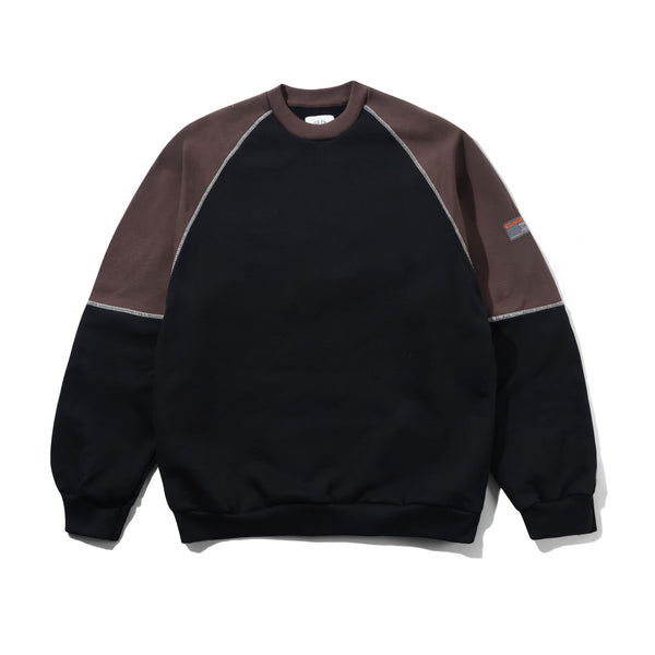Cash Only Motion Panel Crewneck, Black / Dark Brown