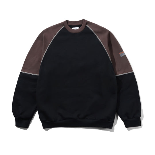 Motion Panel Crewneck, Black / Dark Brown
