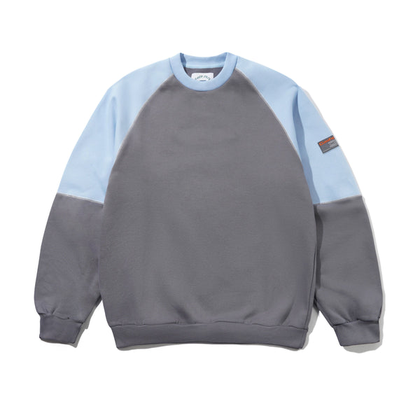 Cash Only Motion Panel Crewneck, Slate / Light Blue