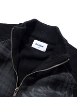 Mustang Zip-Thru Knit Sweater, Black