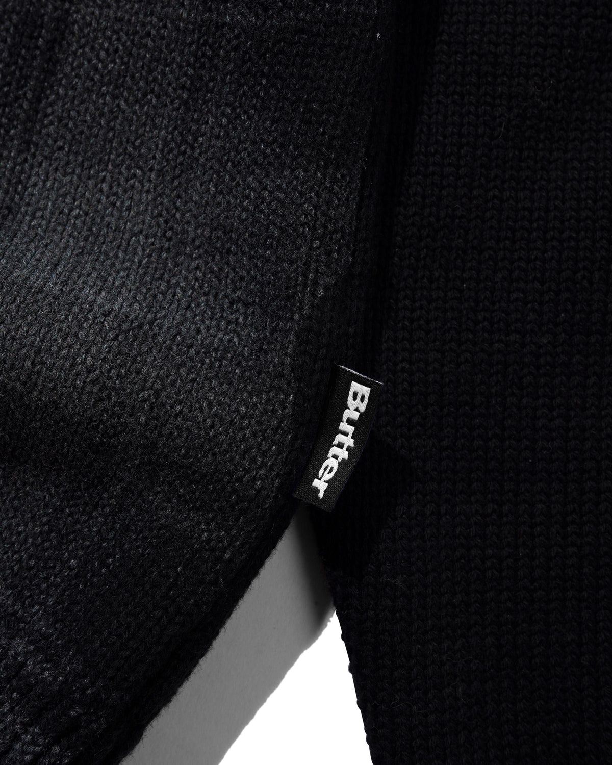 Mustang Zip-Thru Knit Sweater, Black