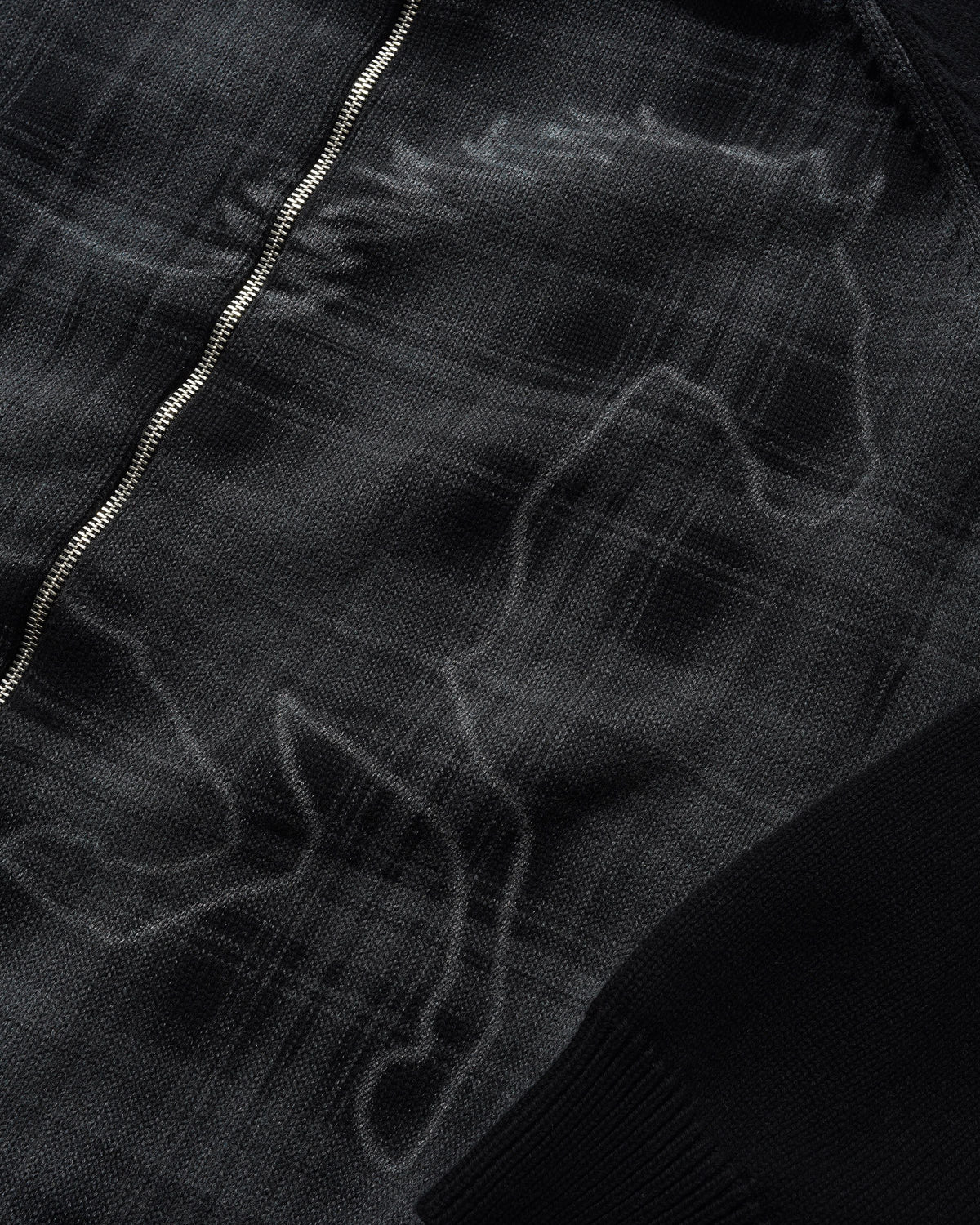 Mustang Zip-Thru Knit Sweater, Black