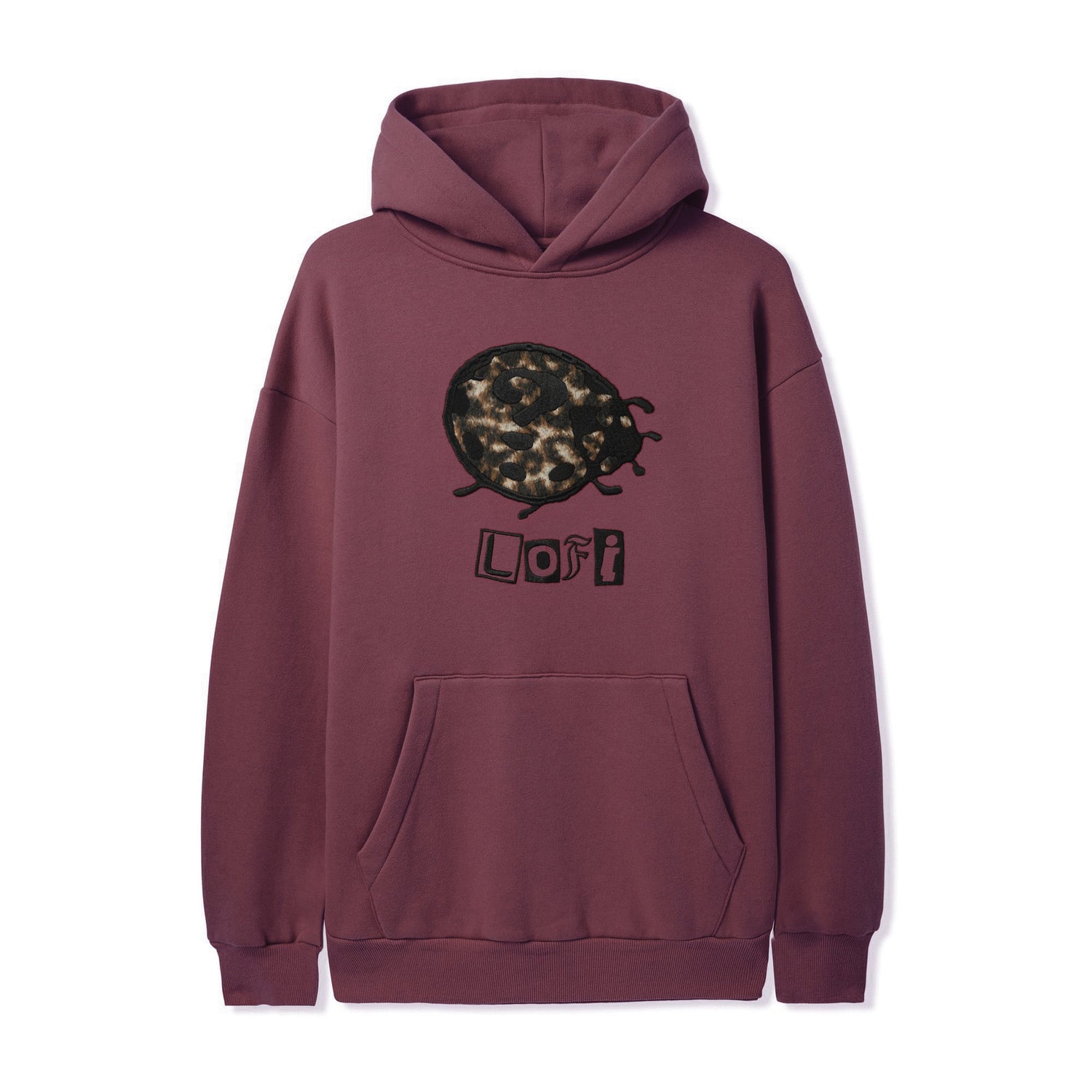 Mystery Bug Pullover Hood, Wine