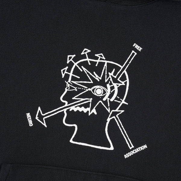 Brain Dead Neuro Free Association Pullover Hood, Washed Black