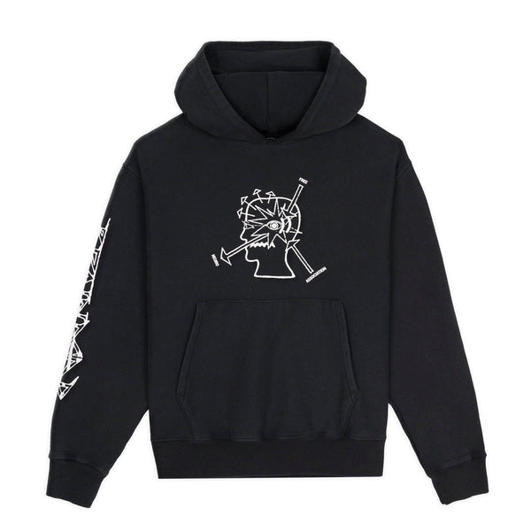 Brain Dead Neuro Free Association Pullover Hood, Washed Black