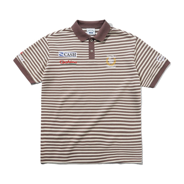 Cash Only Nada Polo, Brown Stripe