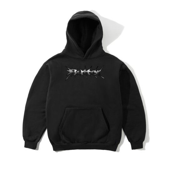 Nail Applique Pullover Hood, Black