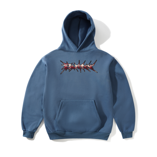 Nail Applique Pullover Hood, Stone Blue