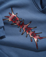 Nail Applique Pullover Hood, Stone Blue