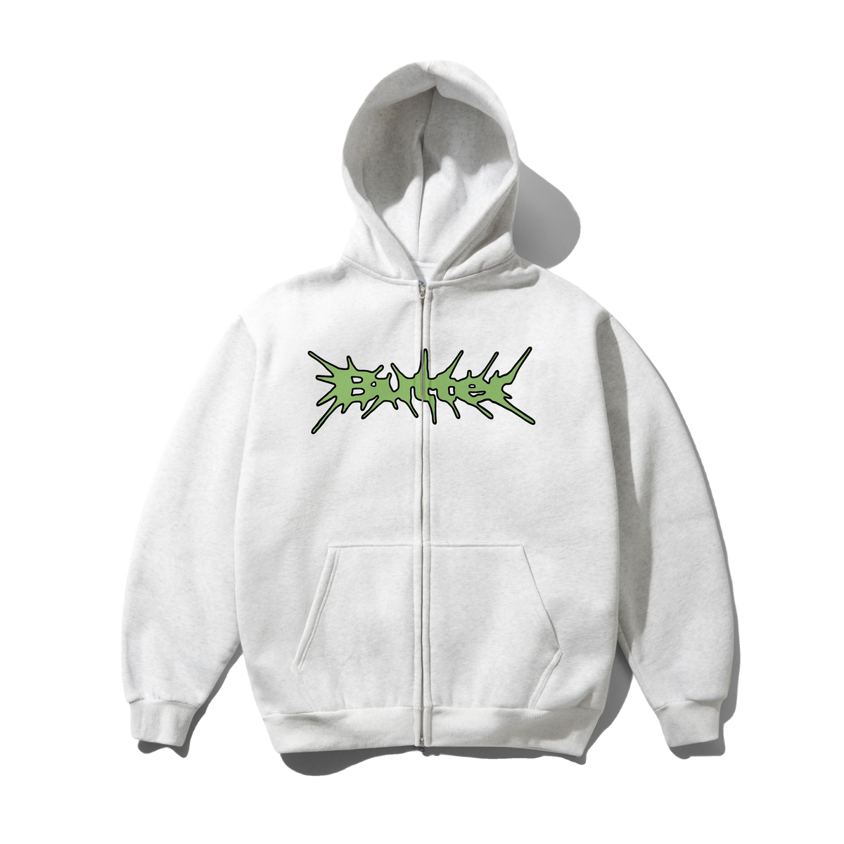 Nail Logo Zip-Thru Hood, Ash