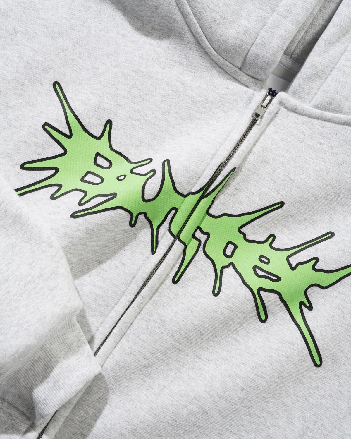 Nail Logo Zip-Thru Hood, Ash