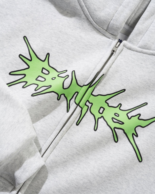 Butter Goods Nail Logo Zip-Thru Hood, Ash