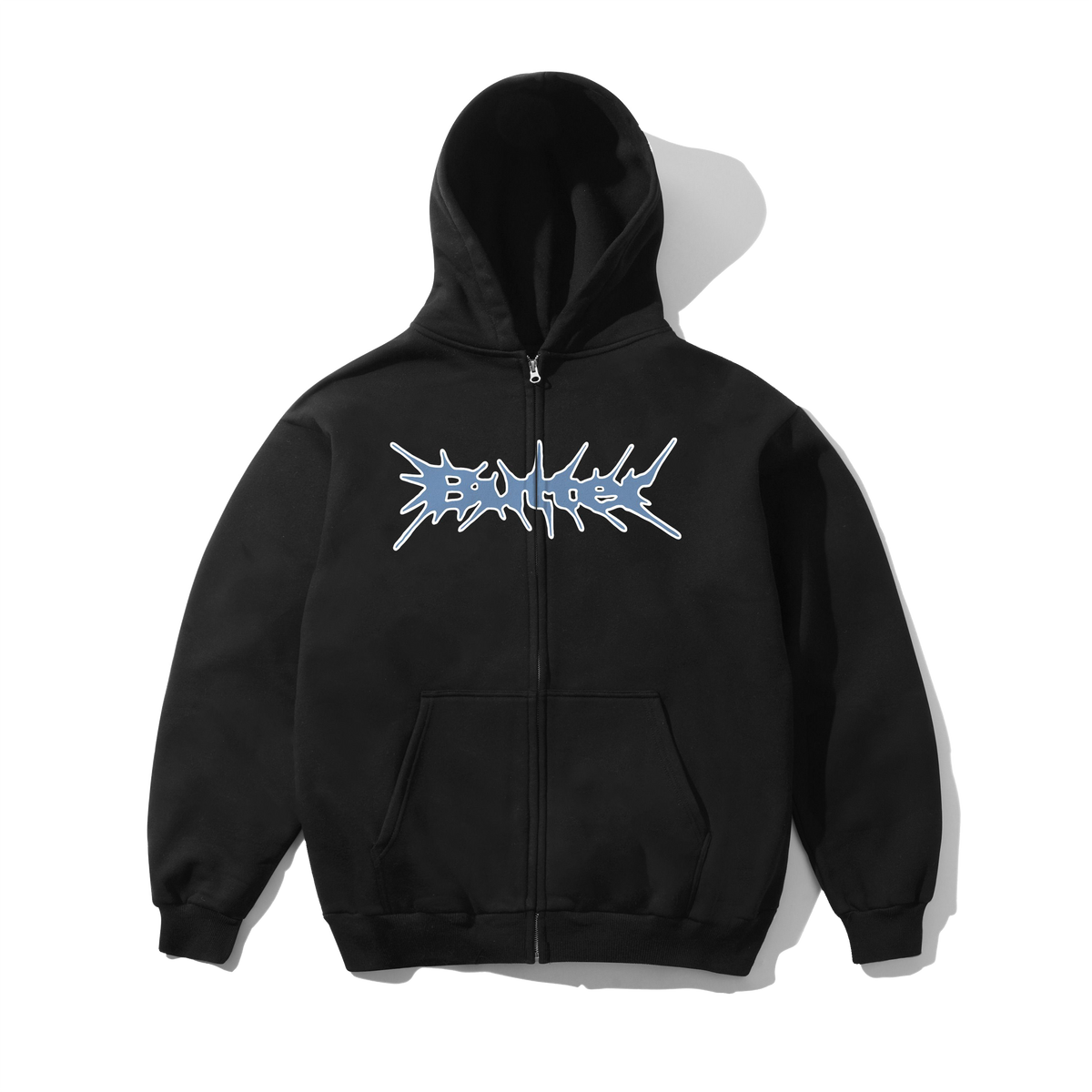 Nail Logo Zip-Thru Hood, Black