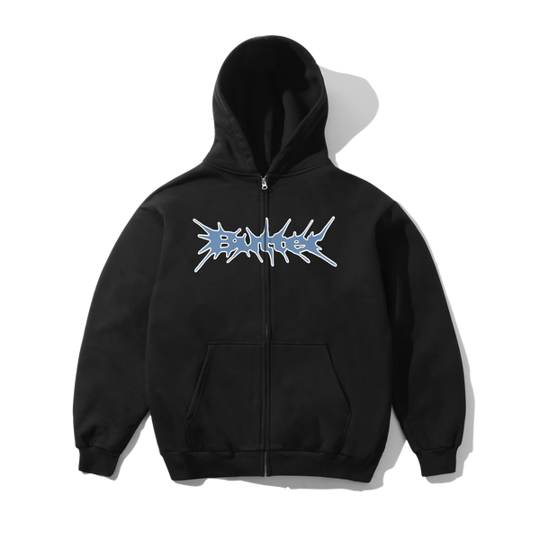 Butter Goods Nail Logo Zip-Thru Hood, Black