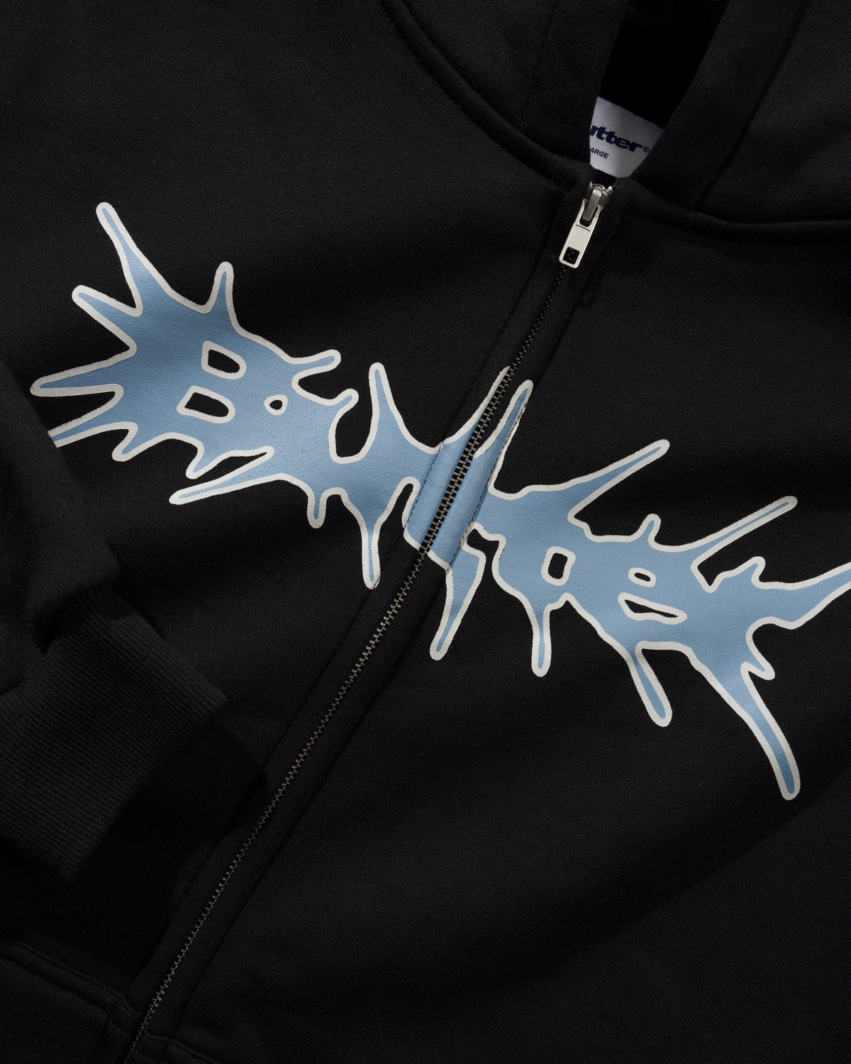 Nail Logo Zip-Thru Hood, Black