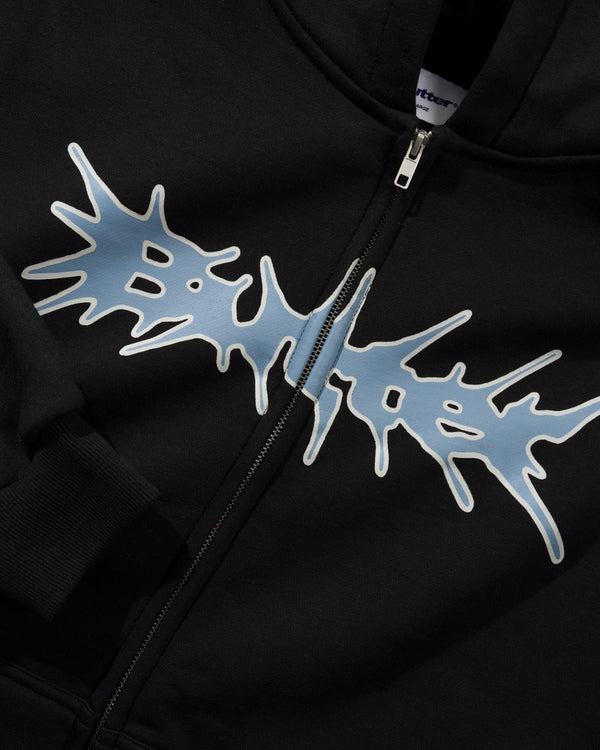 Butter Goods Nail Logo Zip-Thru Hood, Black