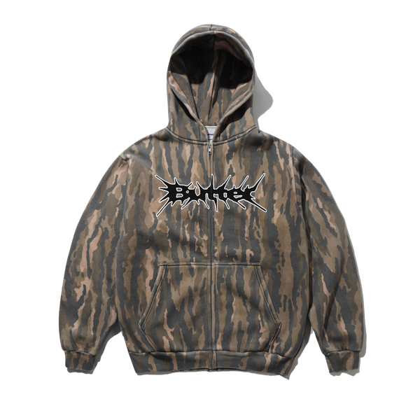 Butter Goods Nail Logo Zip-Thru Hood, Frog Camo