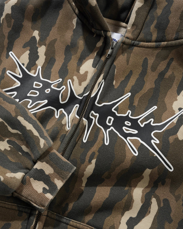 Butter Goods Nail Logo Zip-Thru Hood, Frog Camo