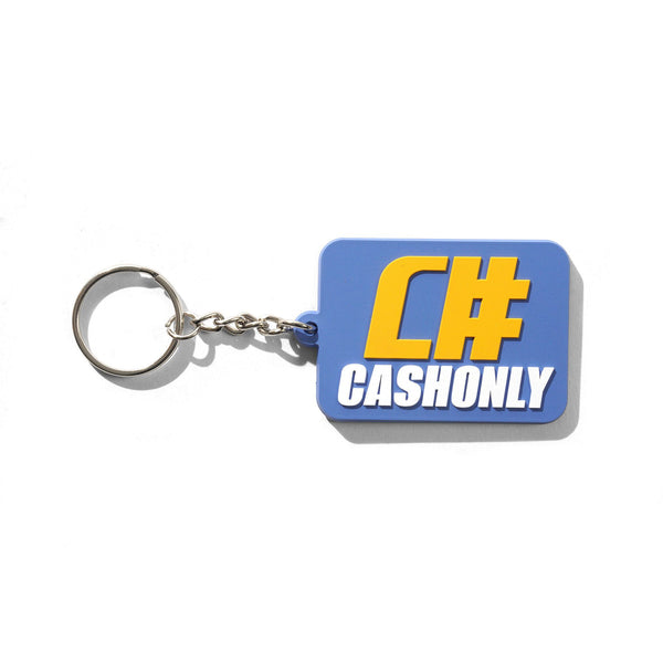 Cash Only Numeric Rubber Key Chain, Navy