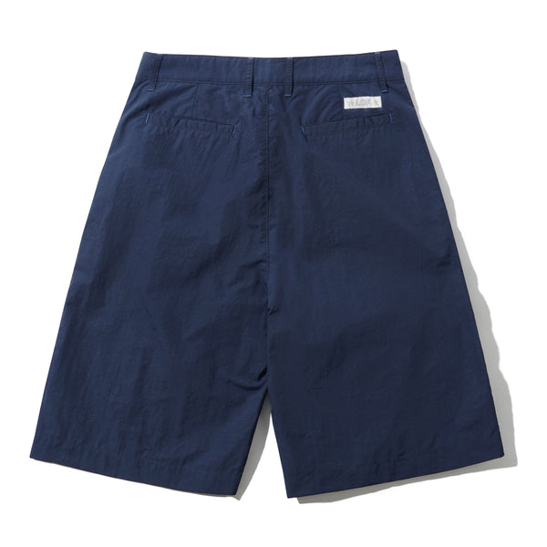 Lo-Fi Nylon Ripstop Pleated Shorts, Navy