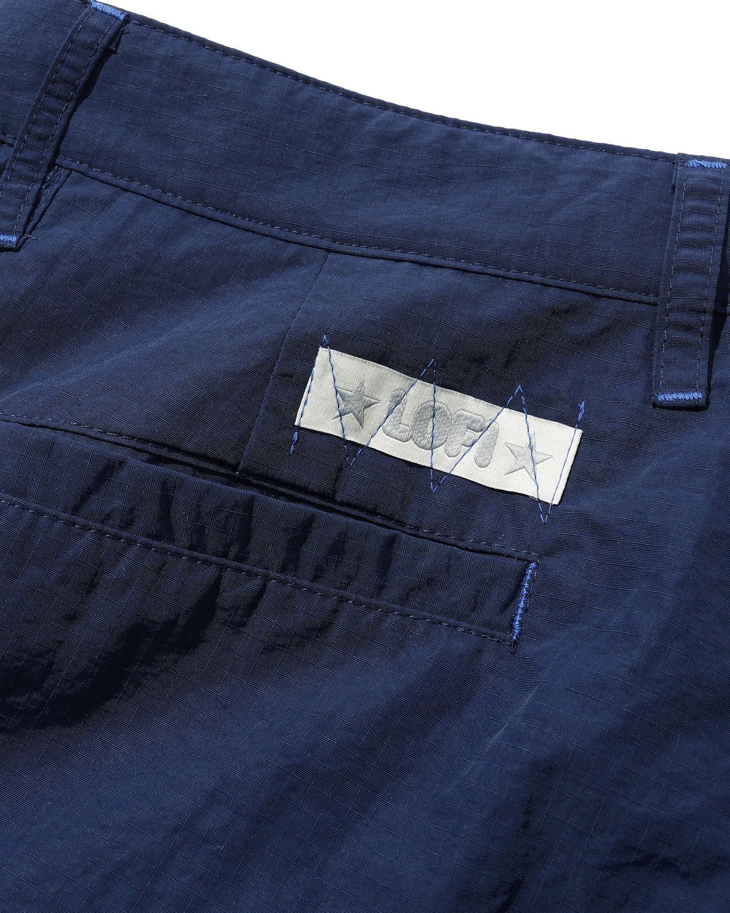 Nylon Ripstop Pleated Shorts, Navy