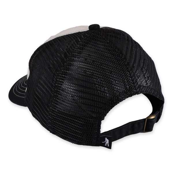 Pass~Port Orchard Leagues Trucker Hat, Black / Off White