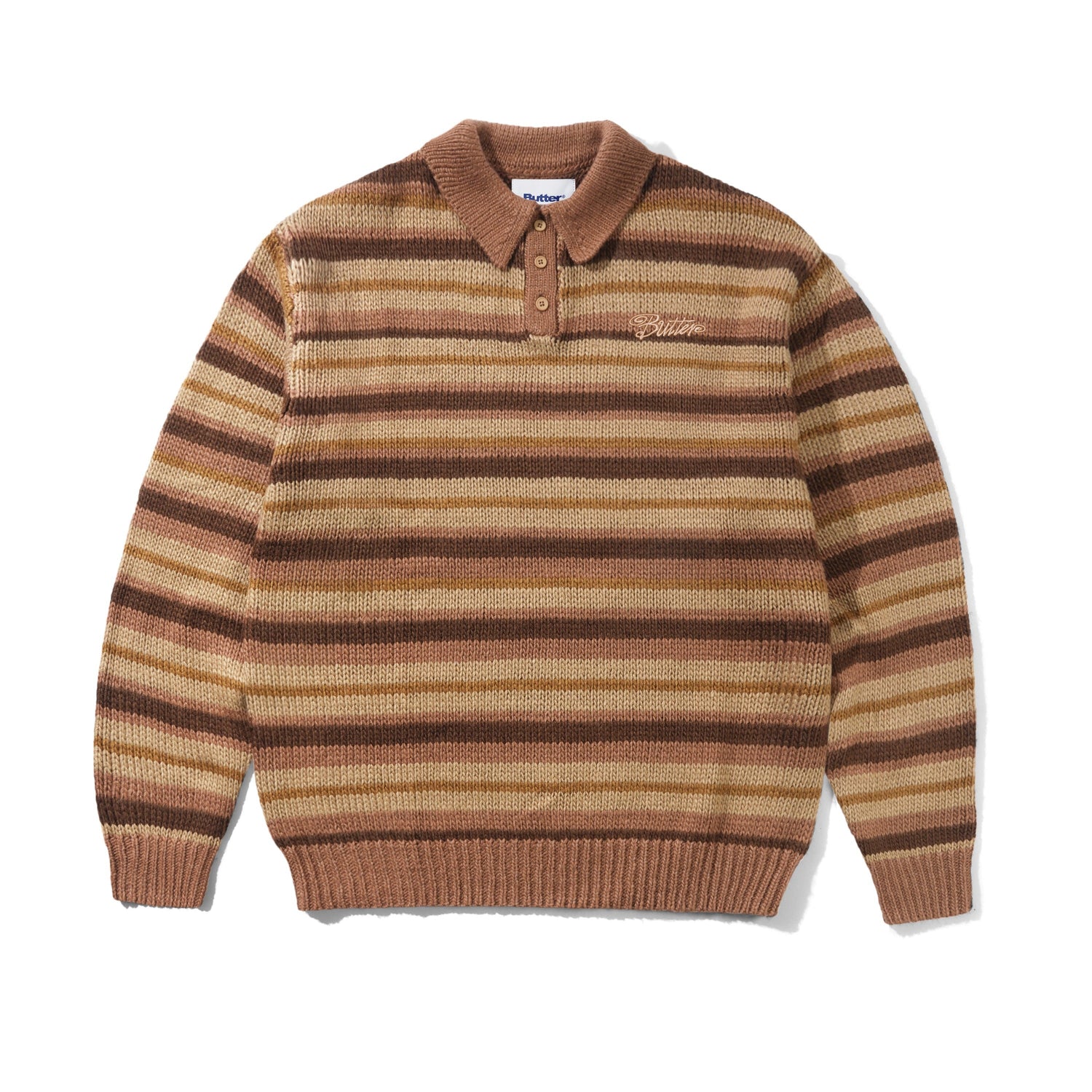 Ombre Stripe Knit Sweater, Chocolate