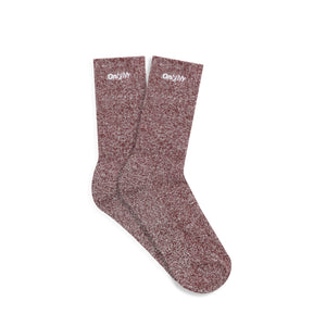 Marled Cotton Crew Socks, Red