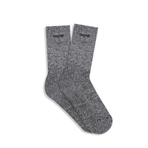 Marled Cotton Crew Socks, Black