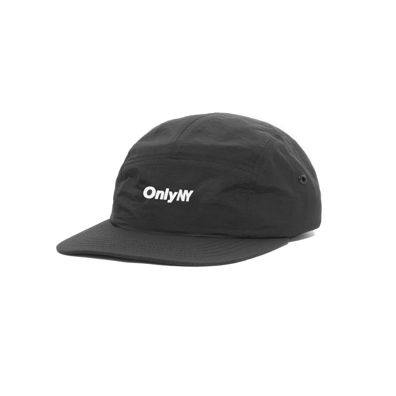 Contrast Webbing 5 Panel Hat, Black