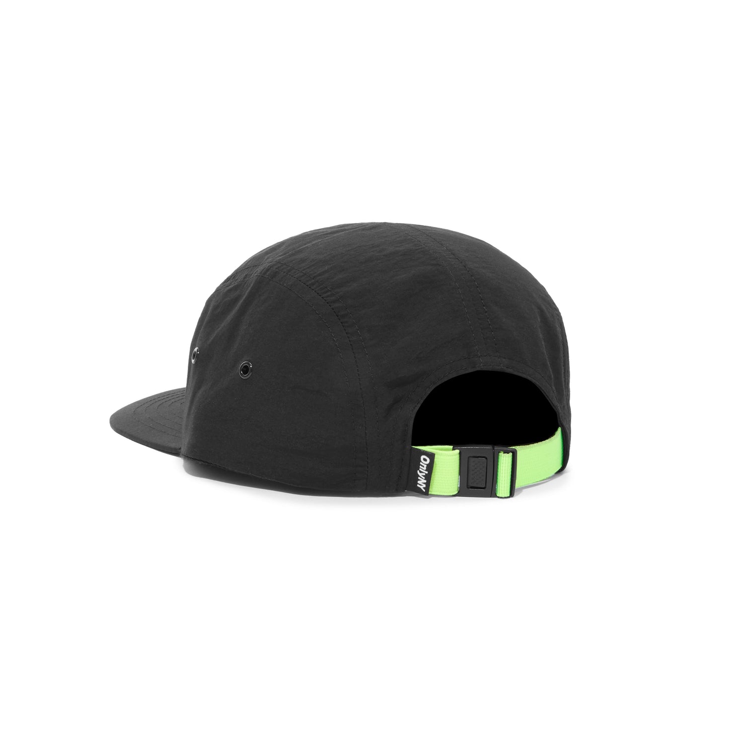 Contrast Webbing 5 Panel Hat, Black